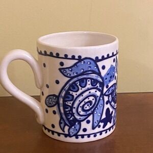 Diane Artware Come Dream with Me Sea Turtle Coffee Mug Cup Cottagecore Beach